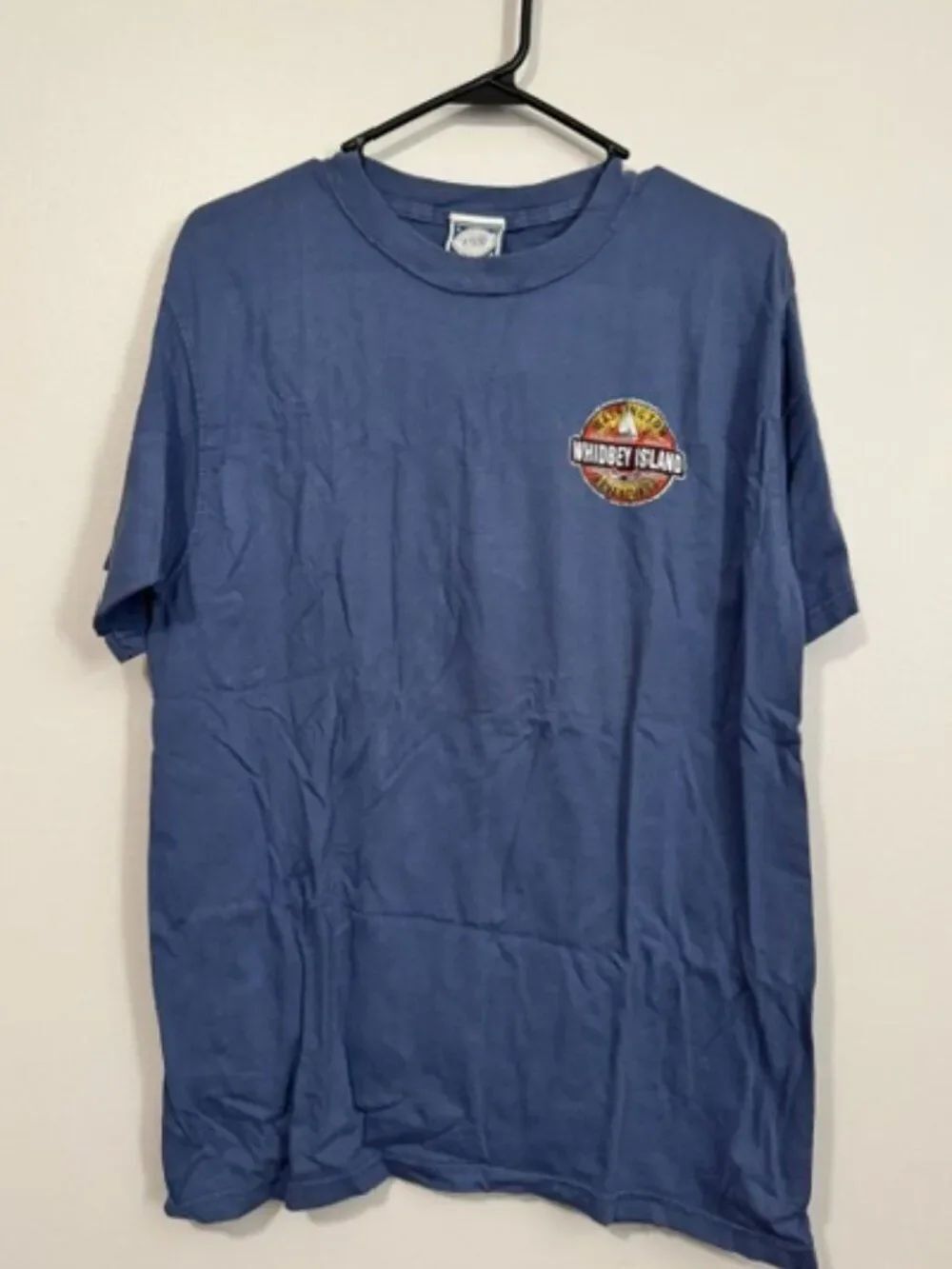 Woman's Design Graphics Whidbey Island Short Sleeve T Shirt Color Blue Sz Medium